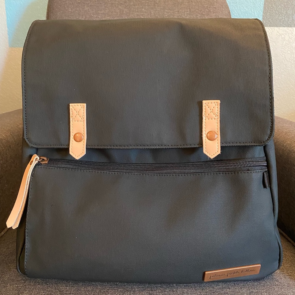 Petunia Pickle Bottom Meta Backpack in Black Matte Canvas
